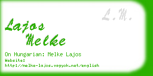 lajos melke business card